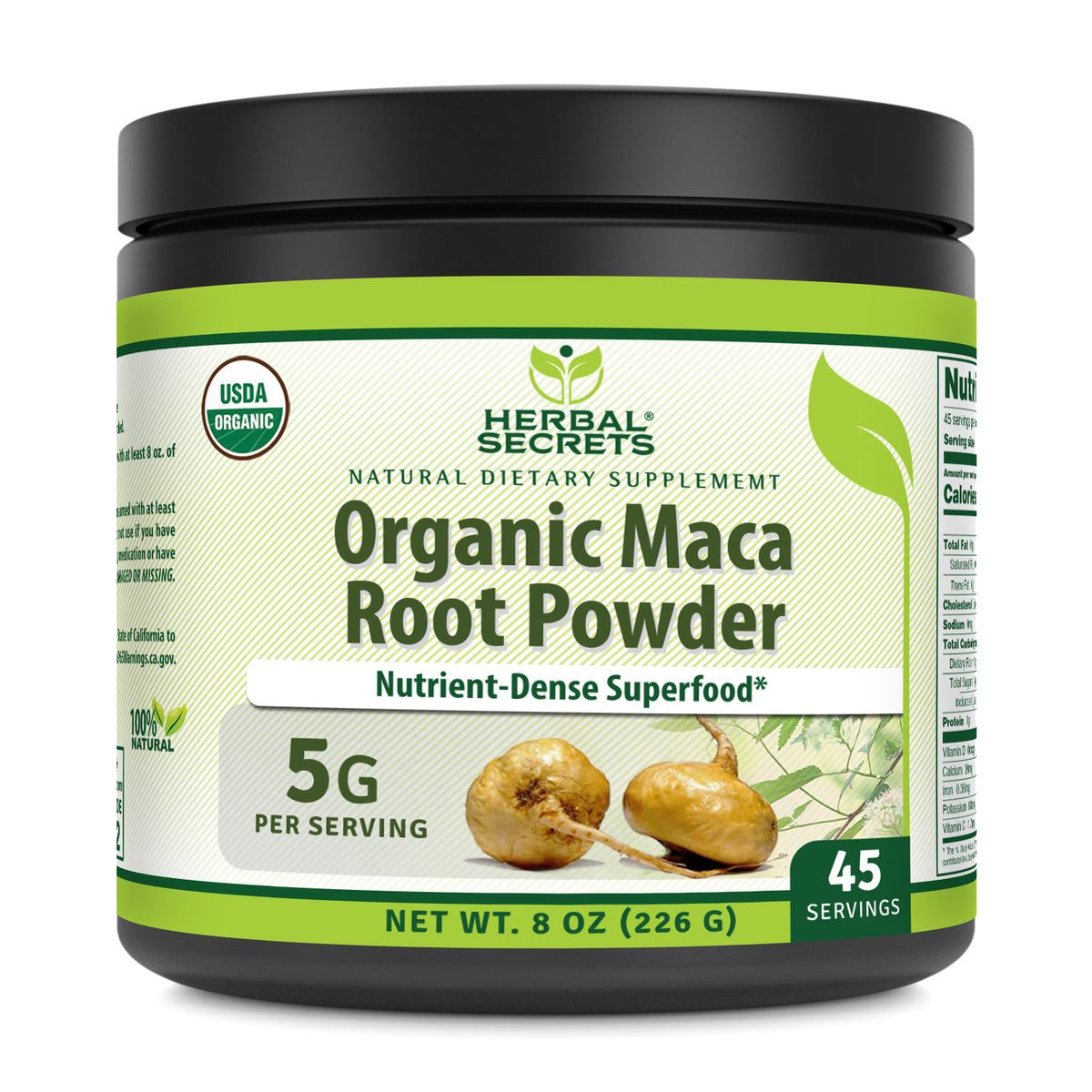 Herbal Secrets Organic Maca Root Powder 8 Oz