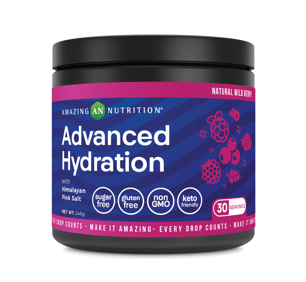 Amazing Nutrition Advanced Hydration, Electrolyte Powder 30 Servings | Packed with Essential Minerals | Sugar-Free | Keto Friendly | Non-GMO | Gluten-Free